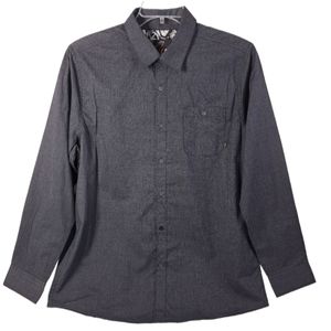 Amplify Men's Grey Button Long Sleeve Collard‎ Shirt Size L